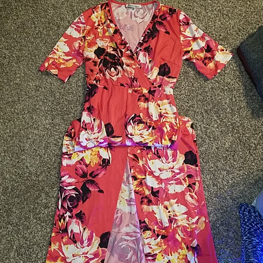 Pink floral dress